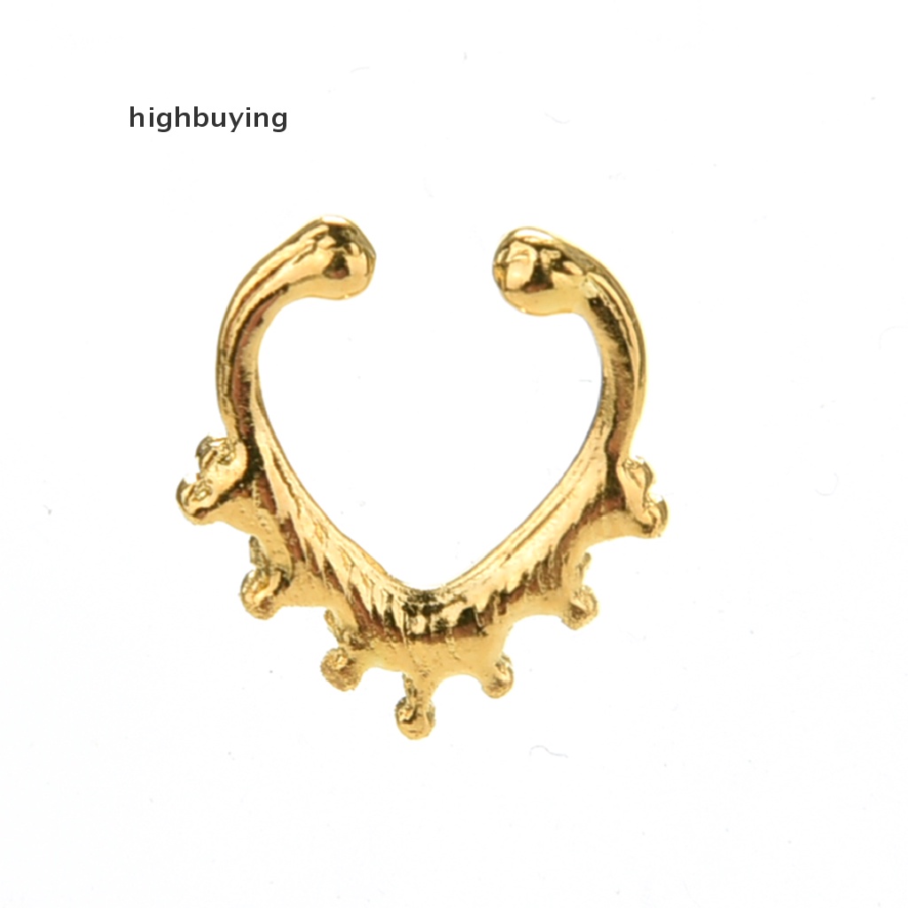 Hbid 1pc Cincin Tindik Hidung Palsu Bahan Stainless Steel