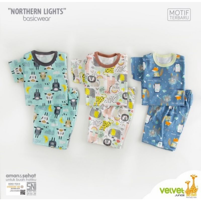 Velvet Junior Setelan Lengan Pendek Celana Pendek Northern Lights KP