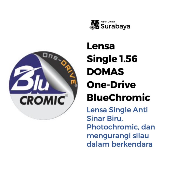 ✨COD✨ Lensa Single 1.56 One-DRIVE DOMAS BluChromic Coating BLUE SAPPHIRE