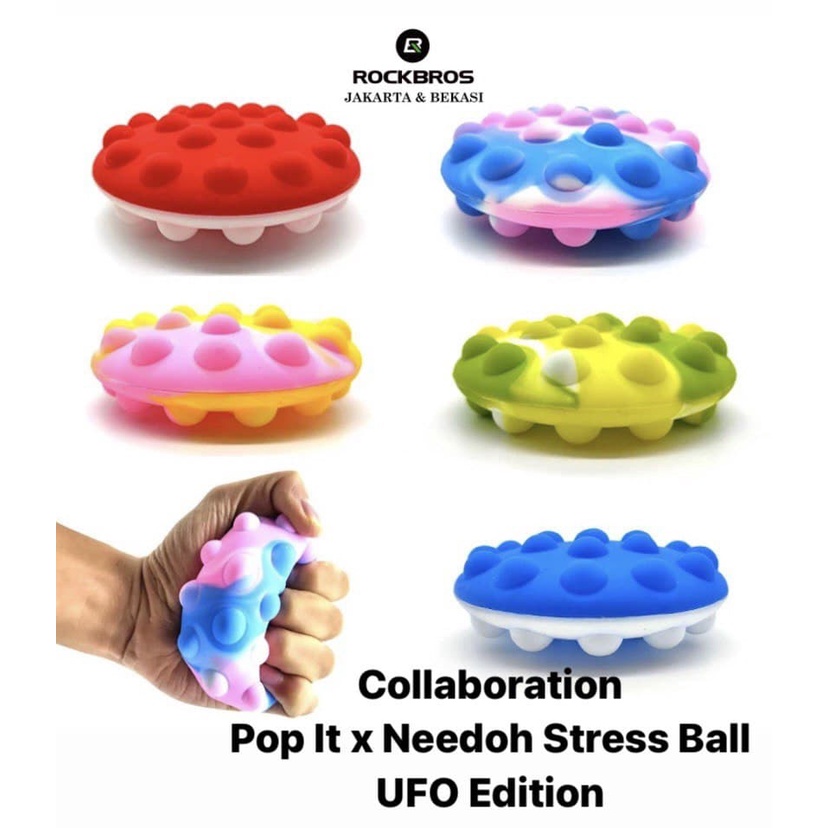 Pop It Needoh Stress Ball Bola 3D Pokemon Edition Mainan Anak Fidget Toys Squishy Viral PokeBall