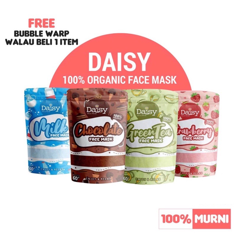 DAISY ORGANIC FULL SIZE 60GR (FREE GIFT) FACEMASK ORGANIK MASKER WAJAH VIRAL TIKTOK