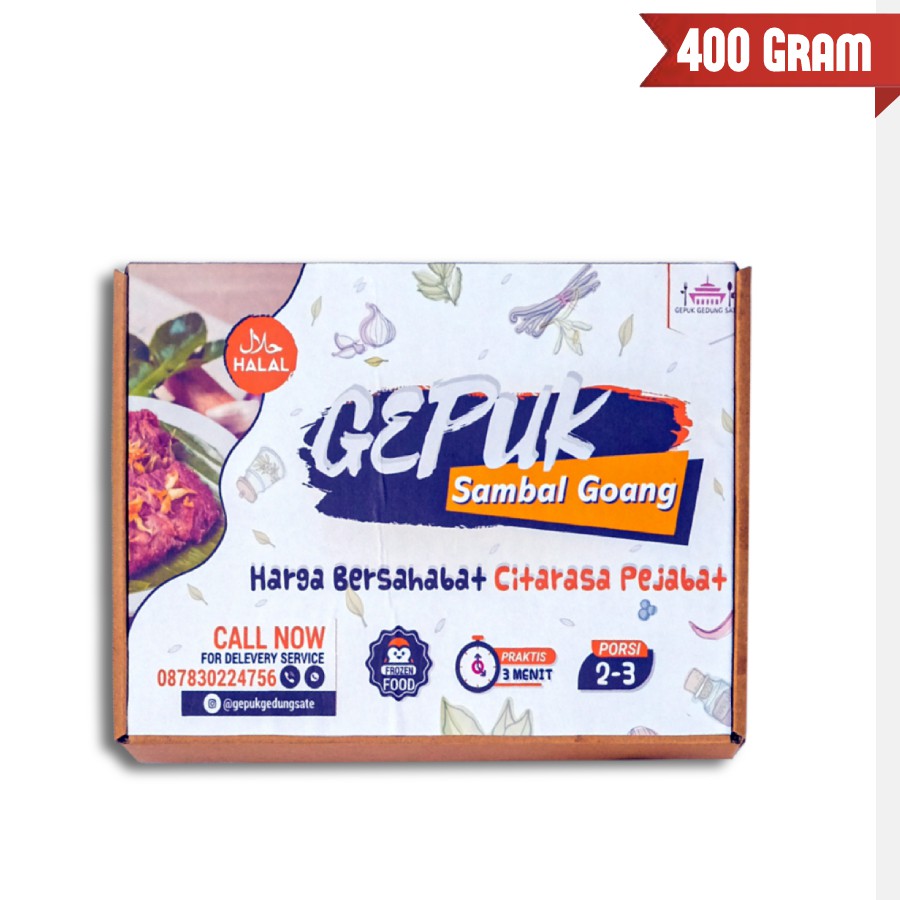

GEPUK SAPI EMPUK SAMBAL GOANG GEPUK GEDUNG SATE 400gr GEPUK KHAS BANDUNG SIAP SANTAP