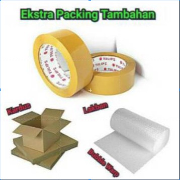 

PACKING TAMBAHAN EXTRA TERMASUK BUBLE LAKBAN KARDUS BUBBLE EXTRA TEBAL AMAN