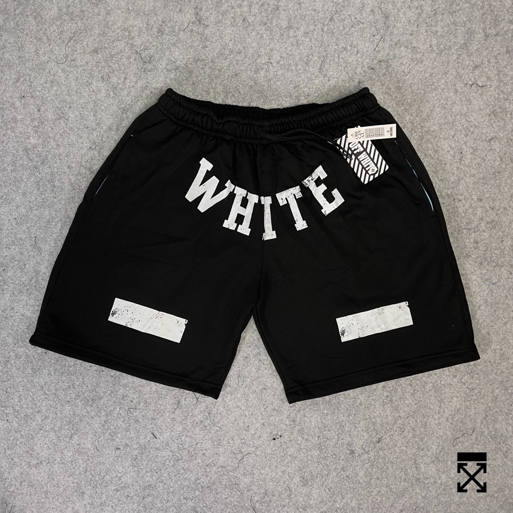 Celana Shortpants Sweatpants Off White / Celana Pendek Pria OffWhite Distro Premium / Sweatshort Run