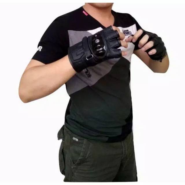 Sarung Tangan Kulit Batok Motor Kulit Domba Asli Glove Half Protector / SARUNG TANGAN MOTOR