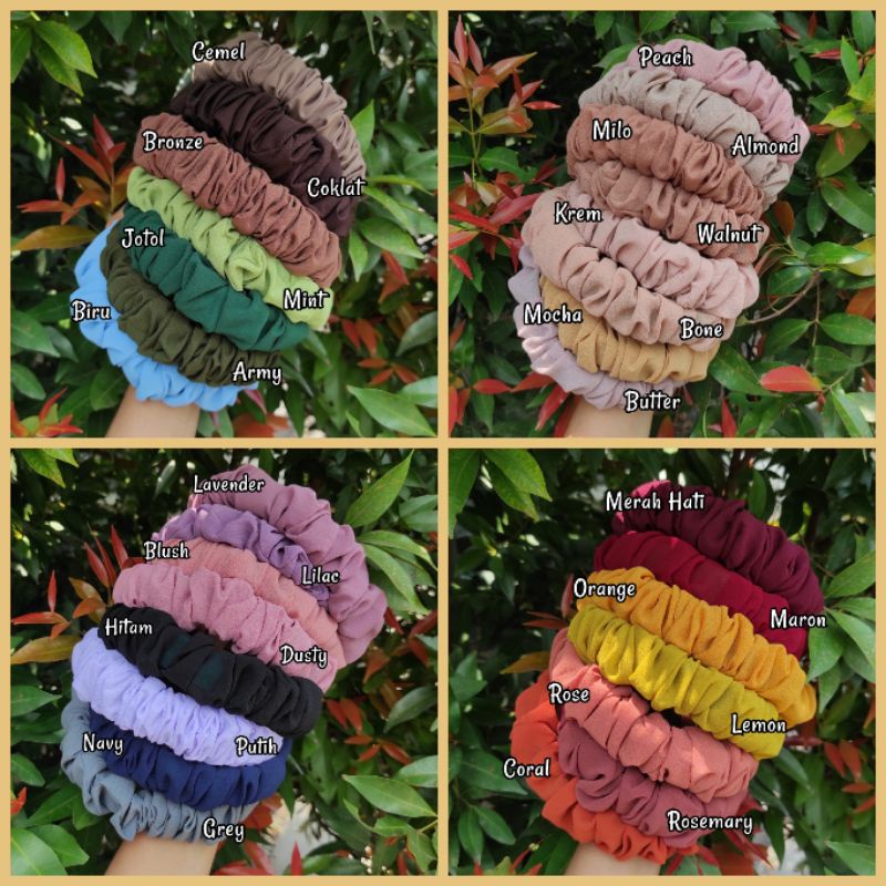 [ LUSINAN ] Anti Patah Bando Scrunchie Bando Korea / Bando Kore / Bandana Korean / Bando Kerut Korea