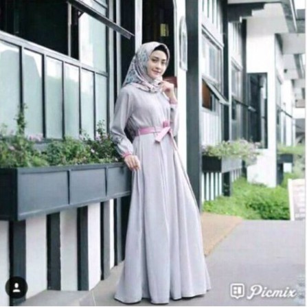 Baju Model Gamis Dress Perempuan Muslim Kombinasi Polos Cantik Pesta Modern Terbaru 2020 Termurah Shopee Indonesia