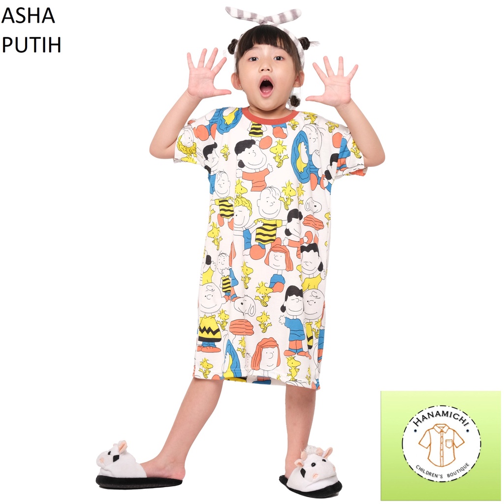 Hanamichi ASHA Dress Anak Lengan Pendek Full Print