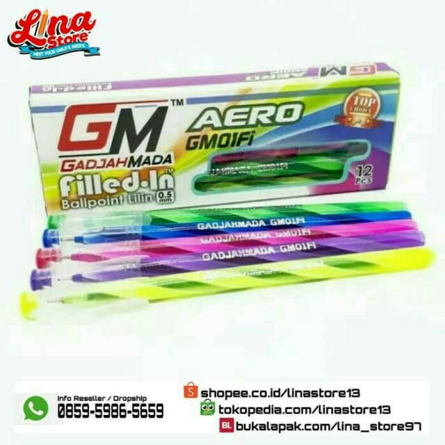 

Pulpen Tinta Hitam Ballpoint Lilin Spiral