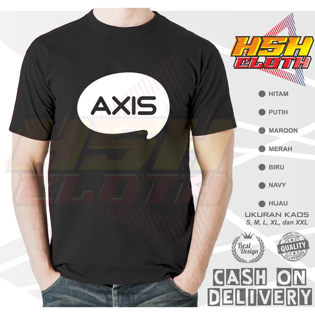 Baju Kaos Distro Axis Provider Logo Perusahaan Bisa Custom - HSHCloth