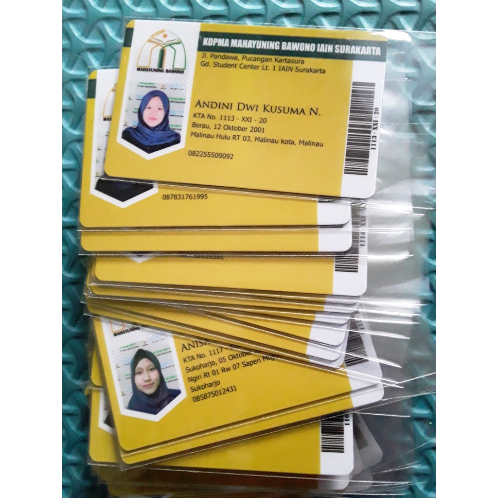 

ID CARD PVC /KARTU ANGGOTA / MEMBER CARD GRATIS PLASTIK GRATIS DESAIN