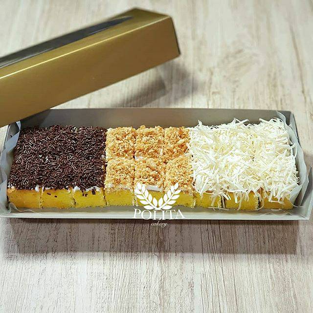 

Kue bolu keju kacang meses - sponge cake 30 x 10 cm