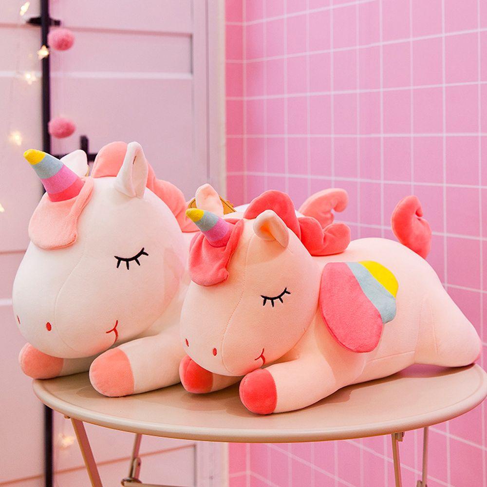 Mainan Bantal Sofa Bentuk Hewan Kuda Unicorn Bahan Plush Untuk Dekorasi Rumah