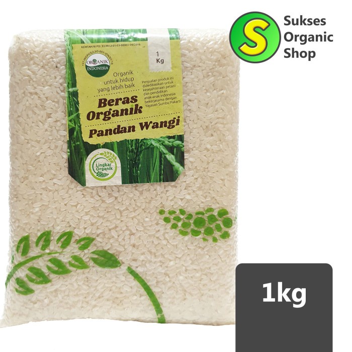 

978Eq1W Beras Pandan Wangi Organik Vakum | Lingkar Organik | 1Kg WQ012