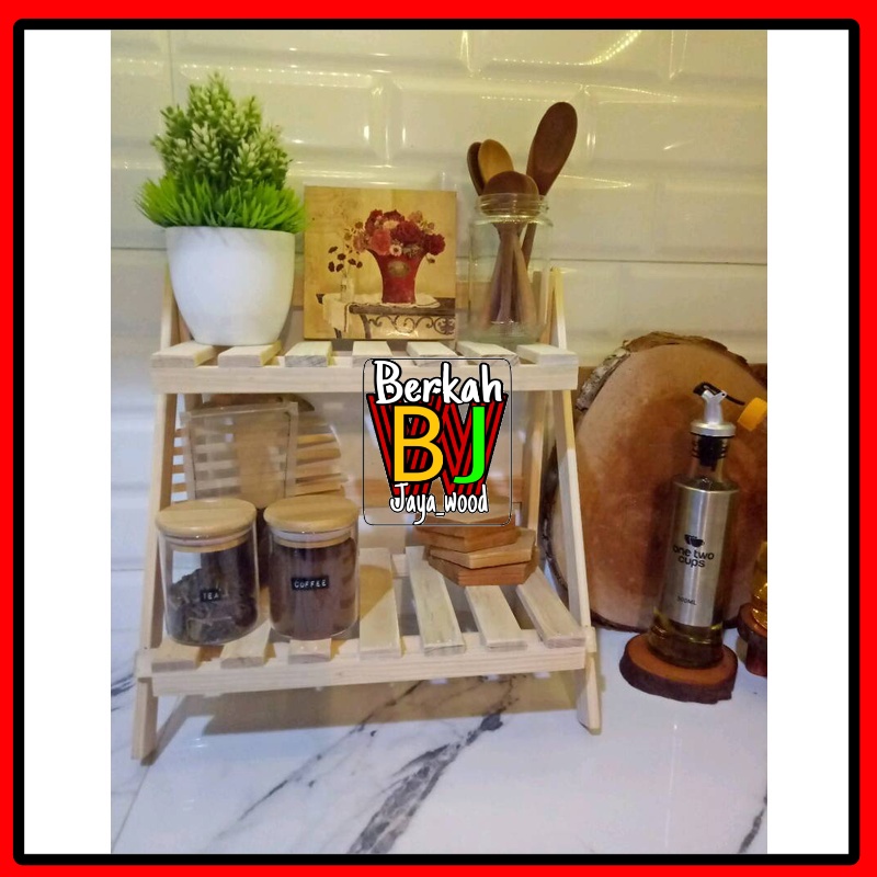 Rak Susun kayu Mini Serbaguna | Rak Meja Rakit Multifungsi