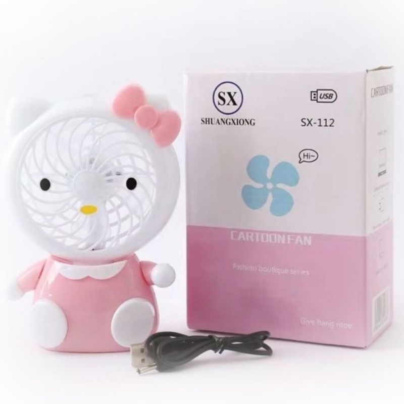 COD kipas Angin Meja - Mini Duduk Fan Karakter SX-112 HELLO KITTY / DORAEMON