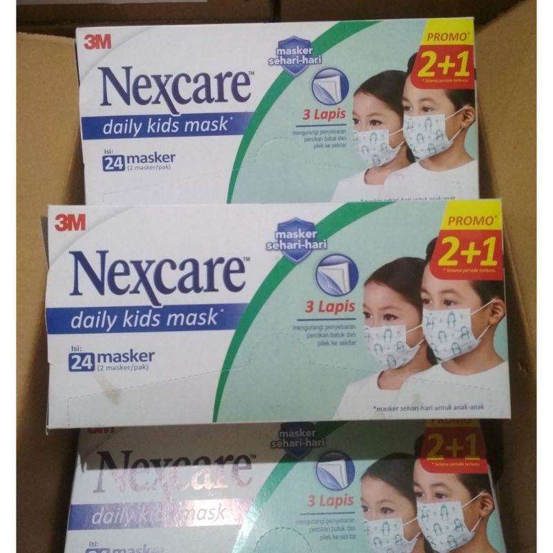 AHZA 3M Nexcare 3 Ply Daily Mask(Masker EARLOOP, HIJAB,&amp; ANAK)