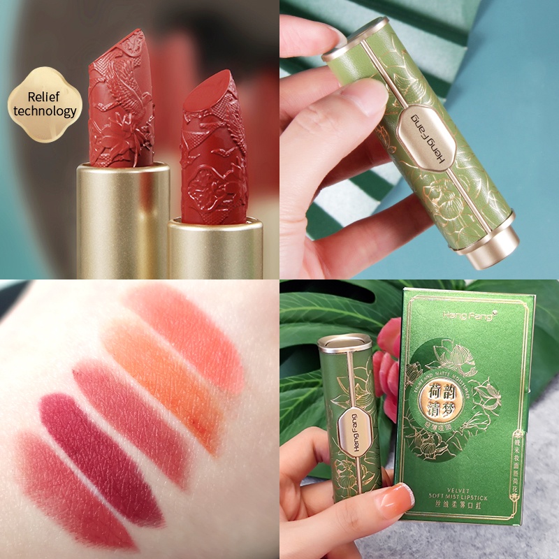 Lip Heng Fang Lipstik Ukiran Mate Super Elegant dan Klasik