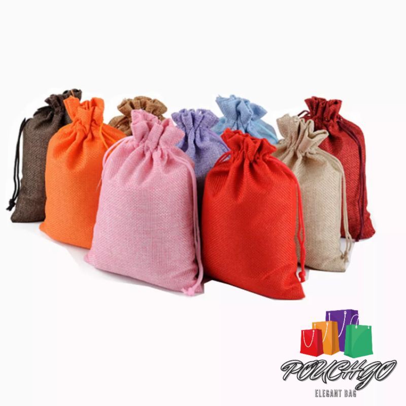 Pouch Serut Travel Pouch Organizer Souvenir Tas Serut Motif Kain Goni Polos