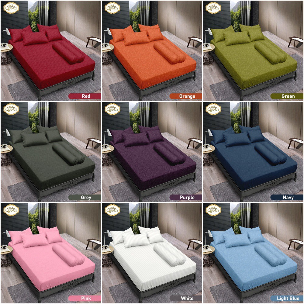 Vallery Quincy - Sprei Queen T30 (160x200) tinggi 30 Polos Embossed Terlaris pilihan