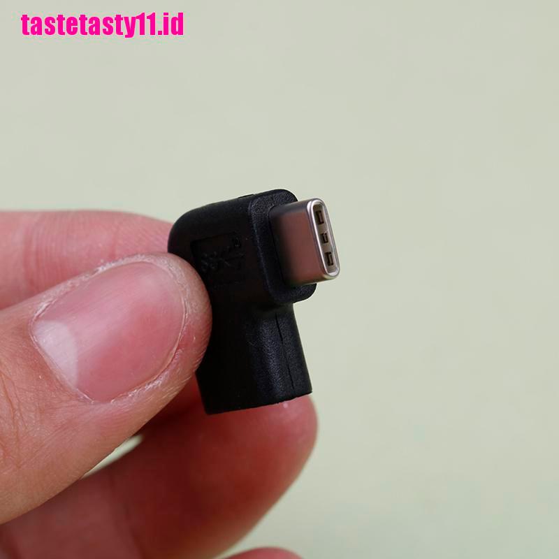 Konverter Sudut Kanan 90 Derajat USB 3.1 Tipe C Male Ke Female USB-C