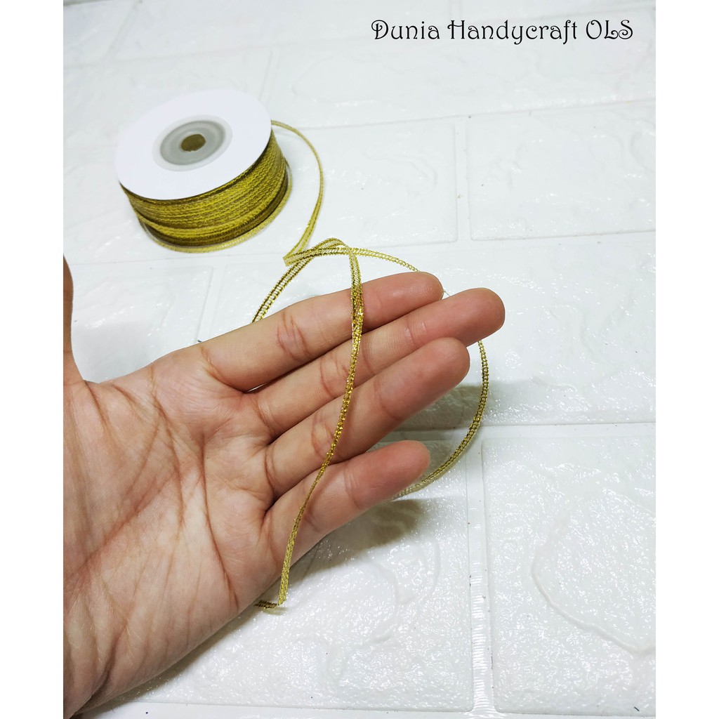 Pita Gold 1/8 inch Pita Emas DIY Bahan Kerajinan Tangan Handycraft