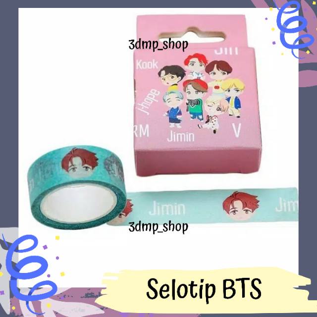 selotip isolasi washi tape bt21 bts pop up kpop v suga jhope taehyung jungkook