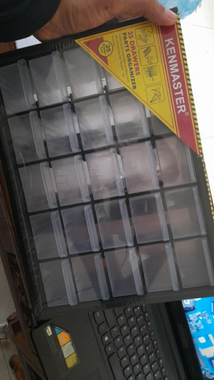 Kenmaster Rak / Kotak / Drawer Komponen 25 Slot Laci Partisi