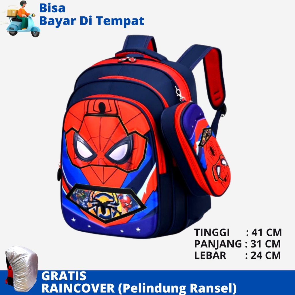 Tas Sekolah Anak SD Karakter Superhero DSTR-1651 Ukuran SD Ransel Anak