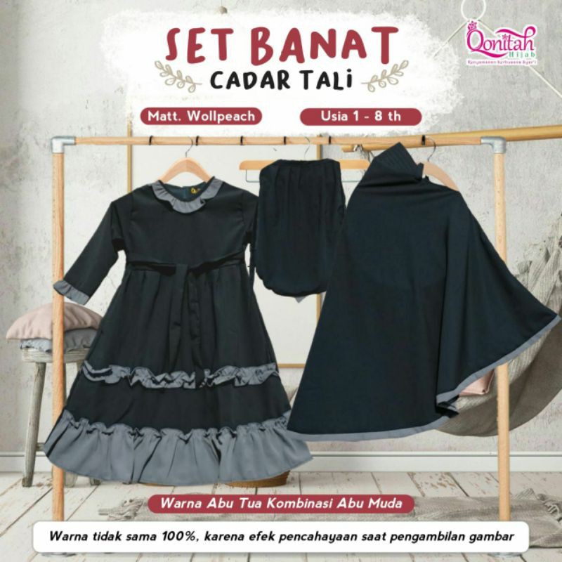 Setelan Cadar Tali Anak "QONITAH HIJAB"