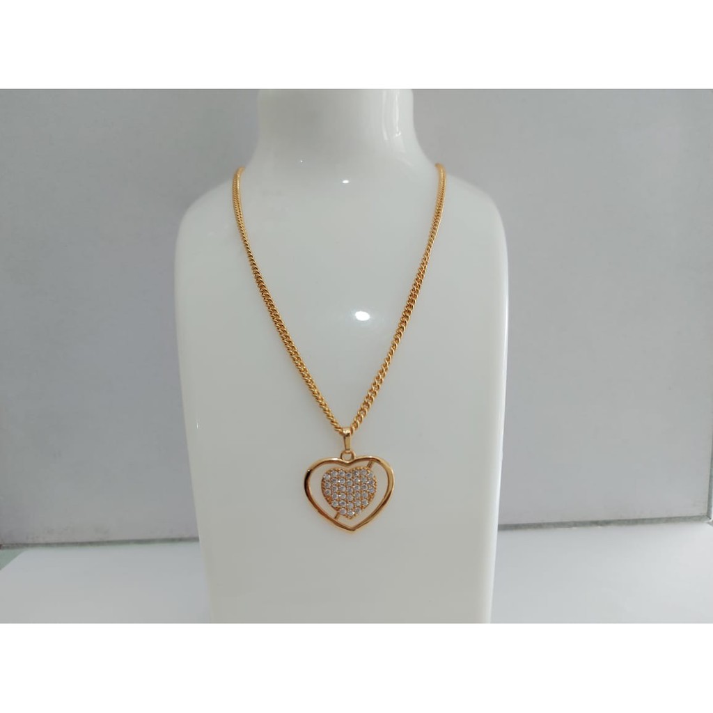 KALUNG TEMBAGA LAPIS EMAS LIONTIN LOVE MATA