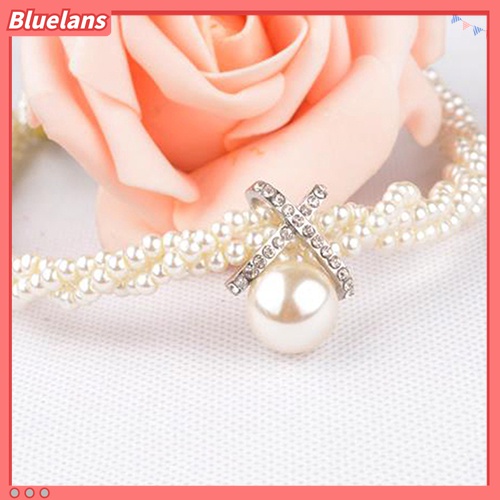 Kalung Rantai Choker Liontin Mutiara Tiruan Untuk Wanita