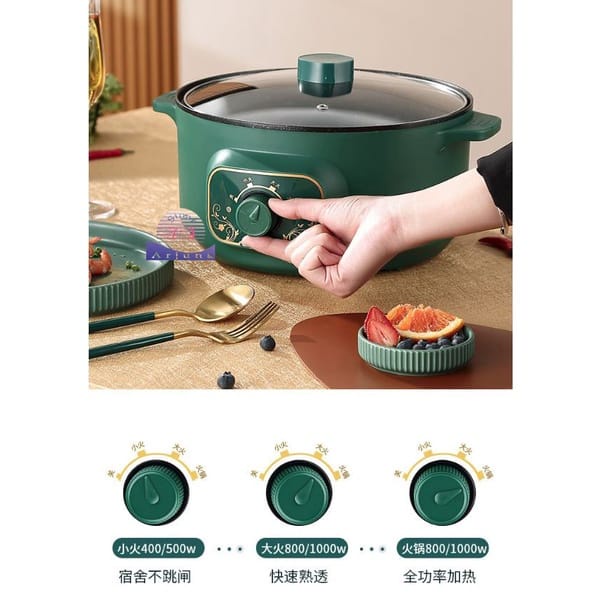 ( KJO ) Panci Serbaguna Portable Multifungsi Electric Fry Pan Anti Lengket Electric / Panci Listrik Lapisan Keramik Teflon / Electric Cooking