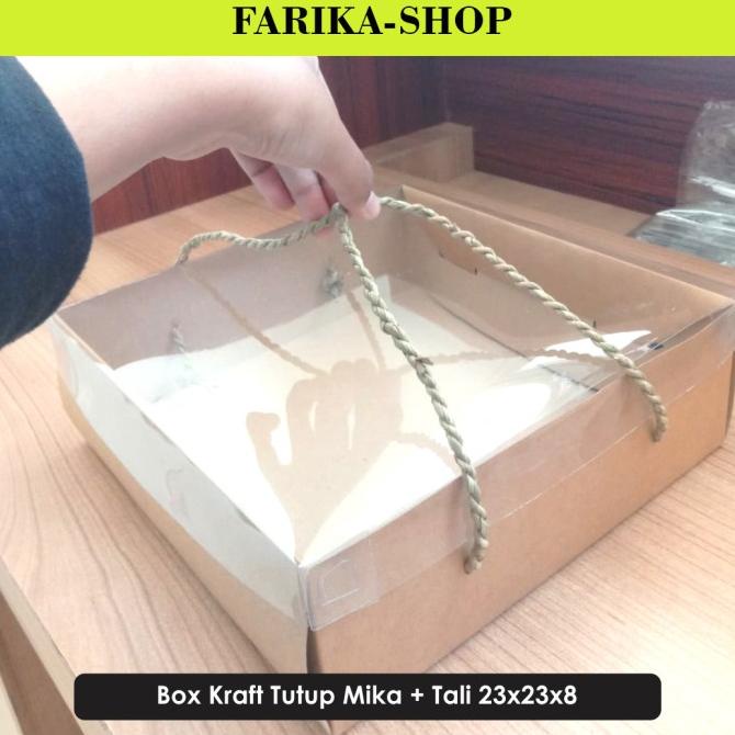 

:0:0:0] Kotak Kue Tutup Mika uk. 23x23x8 cm isi 10 pcs / Box Kraft Tutup Mika