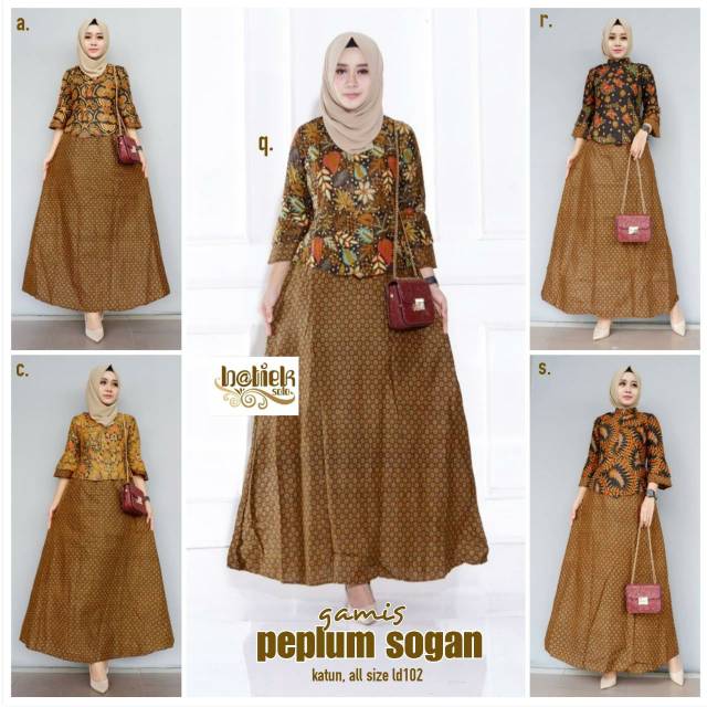 Paling Murah Batik Gamis Peplum Sogan Kondangan Prada Motif Kombinasi Coklat Exclusive L9bw50HQ5xRX7