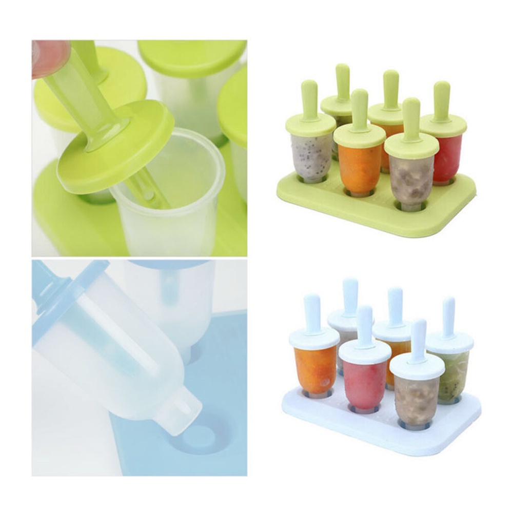 6pcs Cetakan Es Krim Popsicle DIY Untuk Musim Panas