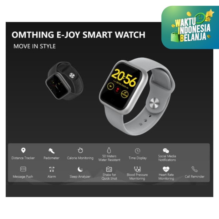 HJ965 JAM TANGAN SMART WATCH XIAOMI 1MORE OMTHING E-JOY SMARTWATCH ORIGINAL - Hitam