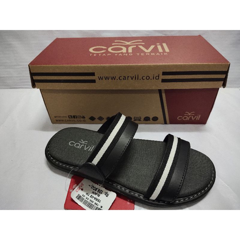 Sandal carvil anak  cowok Tera black harga promo