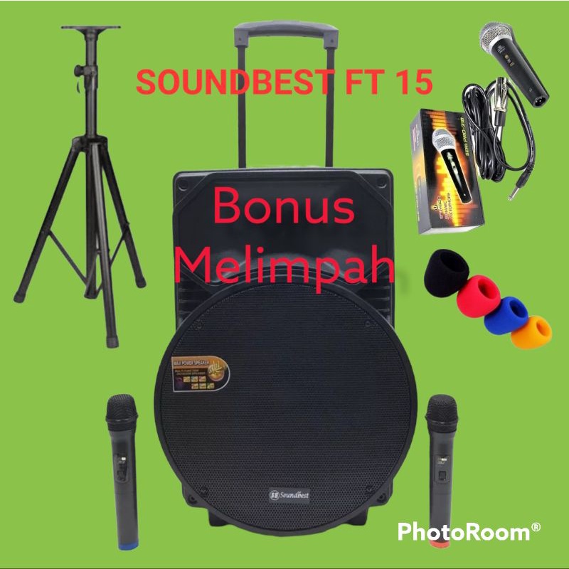 Speaker Portable Soundbest Ft15 FT 15 Bonus sten dan mic kabel