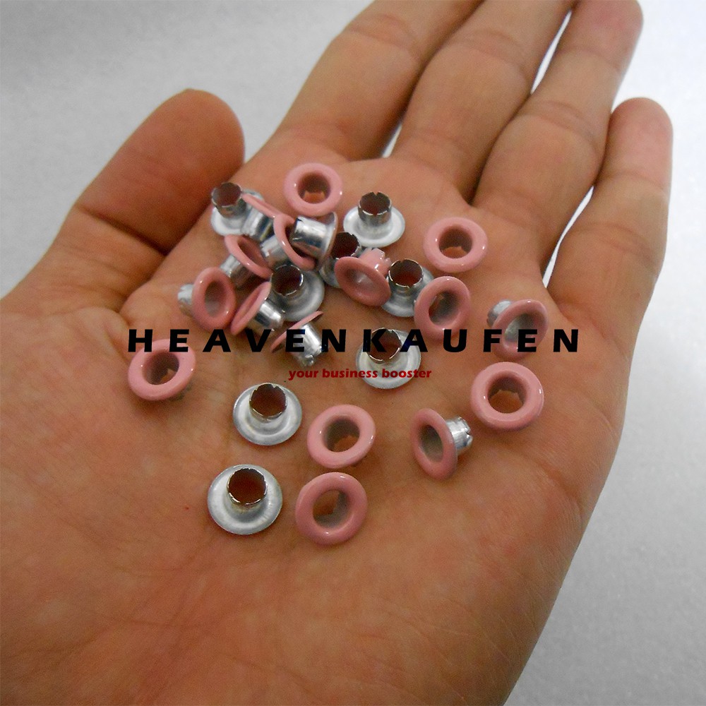 Mata Ayam Eyelet Mata Itik 5 mm Warna Peach Salem Harga Per Pack isi 100 Pcs