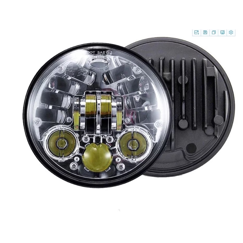 headlamp reflektor - lampu depan daymaker cobra predator 16 led ukuran 5,75 inch 75 watt dot sae dymaker high low beam costom motor classic jeep wrangler cocok untim motor harley davidson triump kawasaki w175 honda cb suzuki yamaha benneli mx rx king dll