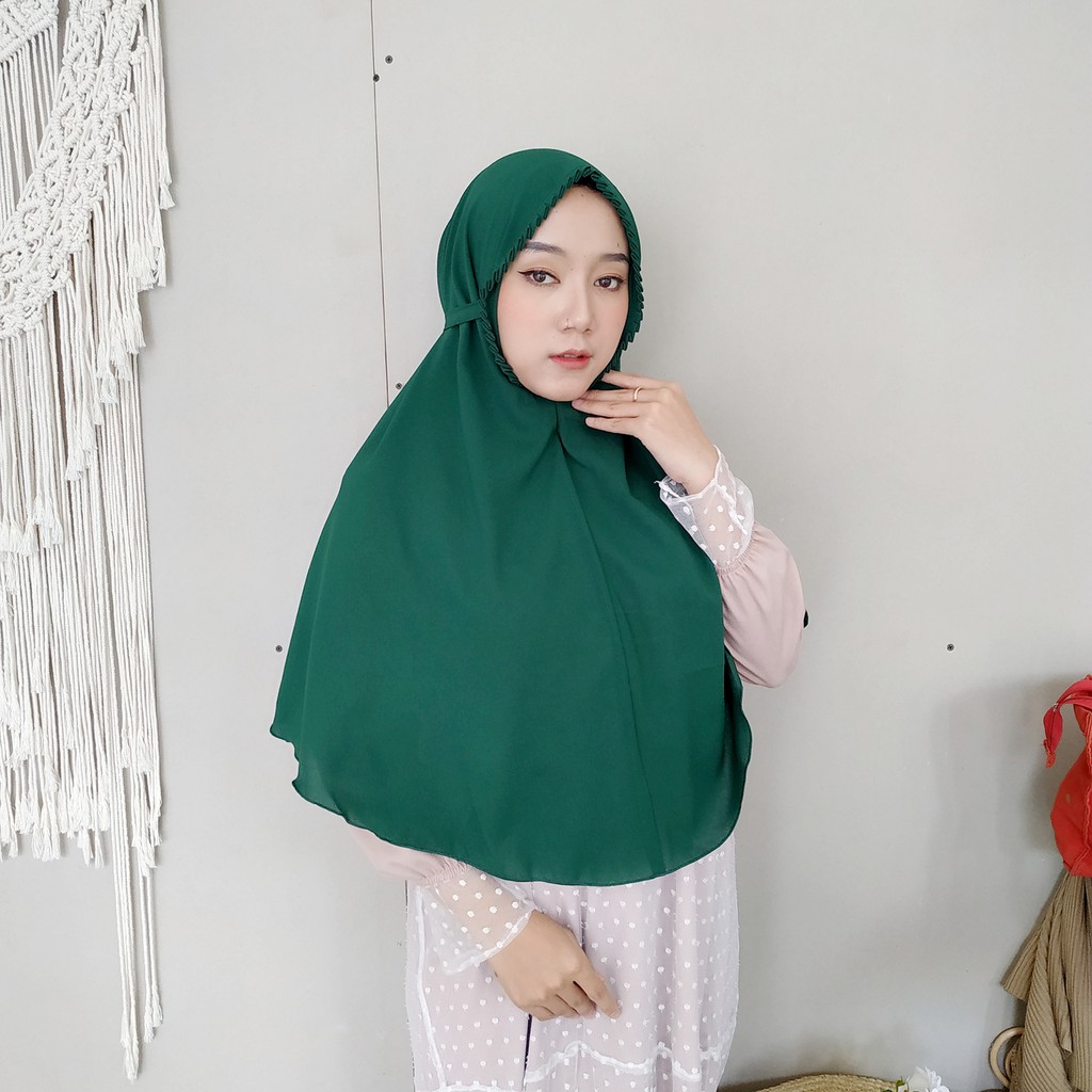 Hijab instan Sarah Lipit Jilbab Instan Bergo Sarah Lipiit Kerudung Instan Premium Diamond-SARAH EMERALD