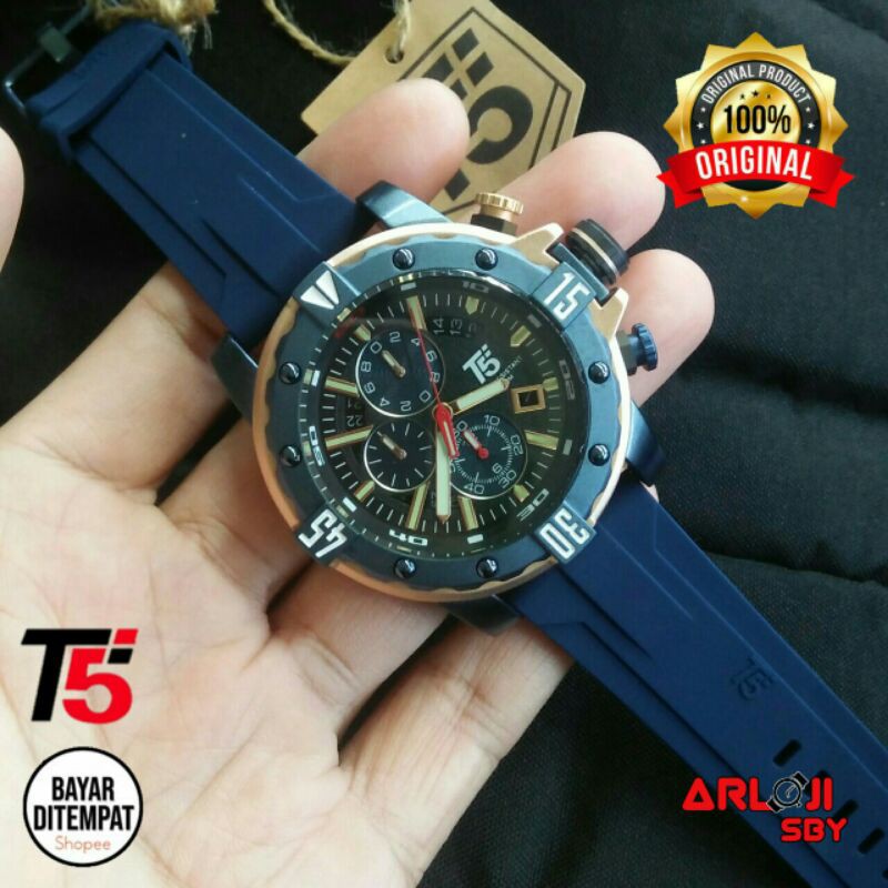 JAM TANGAN PRIA T5 H 3757 CHRONO SPORT ORIGINAL TAHAN AIR || T5 H3757