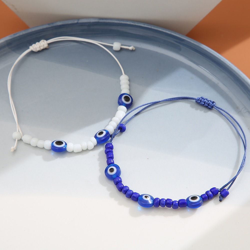 Gelang Handmade Dengan Liontin Mata Biru Gaya Turki Klasik Untuk Wanita