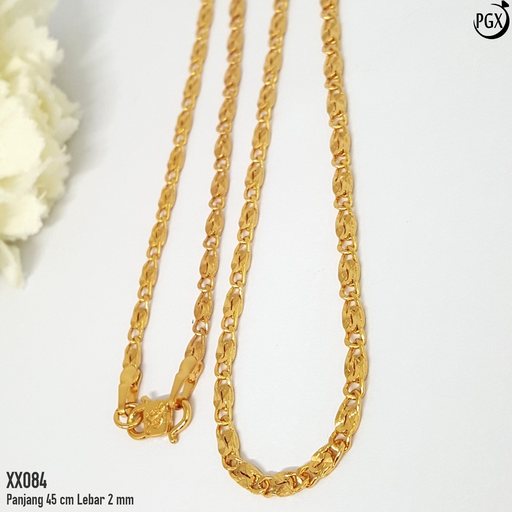 PGX Kalung Pria Wanita Panjang Hijab Xuping Perhiasan Lapis Emas Aksesoris Fashion - XX084