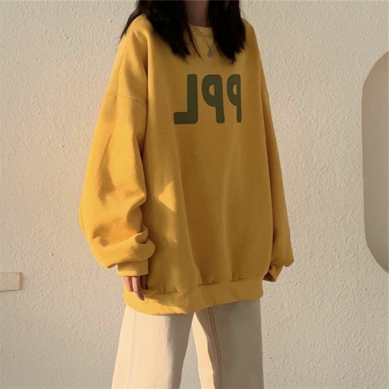 (S - 6XL) Sweater Korean Style Crewneck BIGSIZE OVERSIZE Harajuku PPL PEOPLE Sweatshirt Oblong Jumbo Unisex 6XL 5XL 4XL 3XL 2XL XL L M Jaketin aja