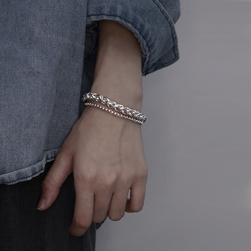 [Z H Perhiasan] Hip Hop Rock Retro Pria Fashion Kuba Stainless Steel Gelang Pesta Perhiasan Aksesoris 16 Cm/18 Cm/21 cm