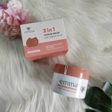 `ღ´ PHINKL `ღ´ ╰☆☆ 𝔢мιℕά ☆☆╮ Emina 2in1 scrub mask dengan ekstrak wallnut  bahan alami scrubbing peeling wajah