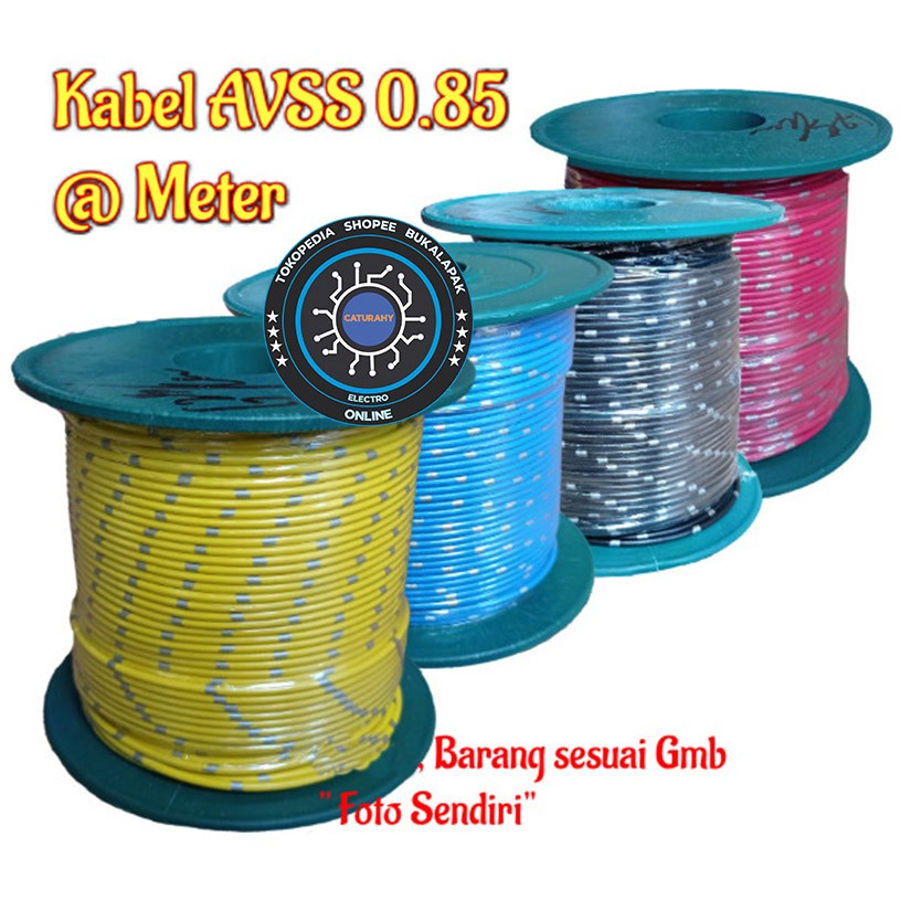 Kabel avss 0.85 biru merah kuning hitam hijau bintik bintik mobil