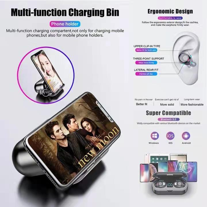 【COD】【Free gift】Jovitech TWS F9-5/F9-8  Bluetooth Headset Wireless Earphone Earpods Nirkabel dengan Mikrofon Touch Control Powerbank 2000Mah